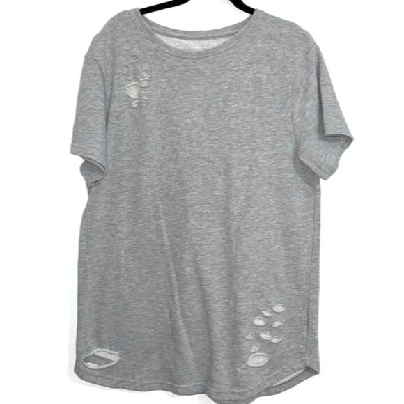 Alphalete XL Gray Distressed T-Shirt Cotton Blend Unisex - Picture 1 of 6
